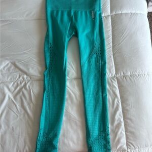 Gymshark Teal Leggings with Mesh Detail